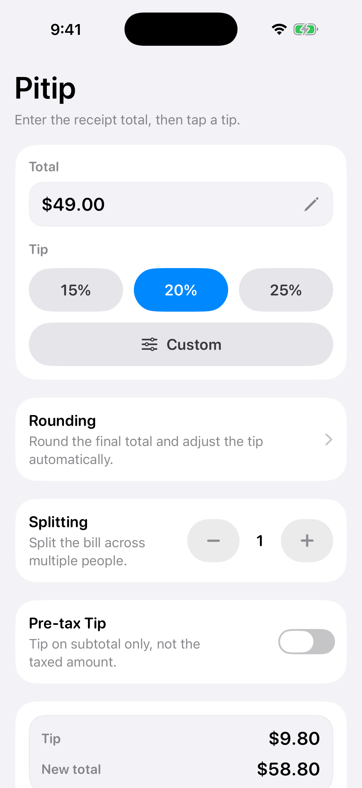 Pitip on iPhone